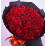 Букет 101 красная роза Кения с упаковкой в Рязани